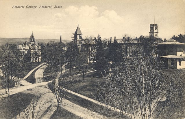 1927 postcard of Amherst College, Amherst, Mass.